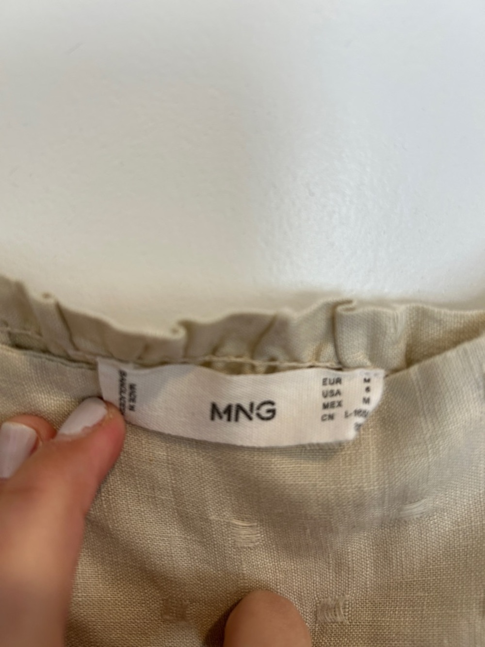 Mango Linen Puff-Sleeve Cotton Tiered Dress - Picture 2 of 3